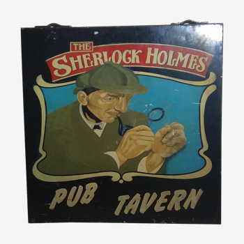 Enseigne émaillée Sherlock Holmes Pub 80x80cm