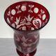 Vase vintage en verre taillé