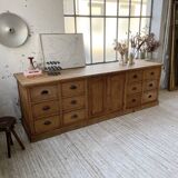 XXL solid oak counter sideboard