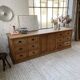 XXL solid oak counter sideboard