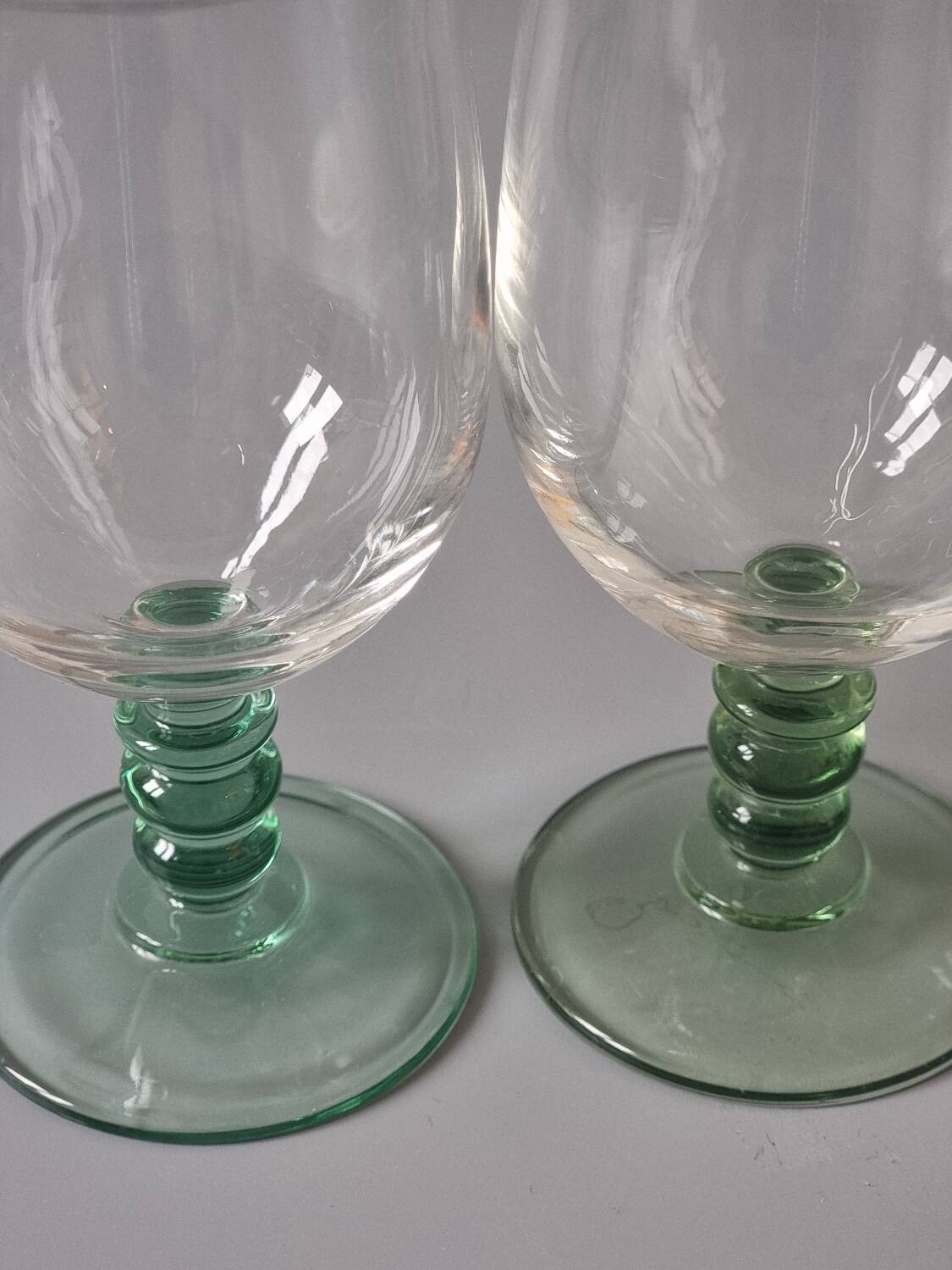 Green stemmed glasses