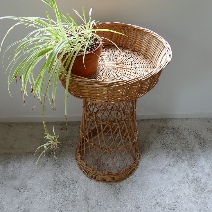 Rattan haberdashery display cabinet