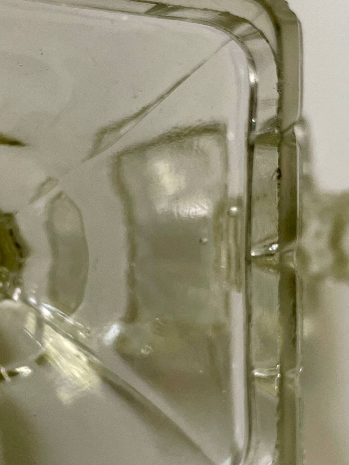 Pair of molded glass candlesticks