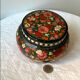 Ancienne grande boîte laquée fleurs vintage