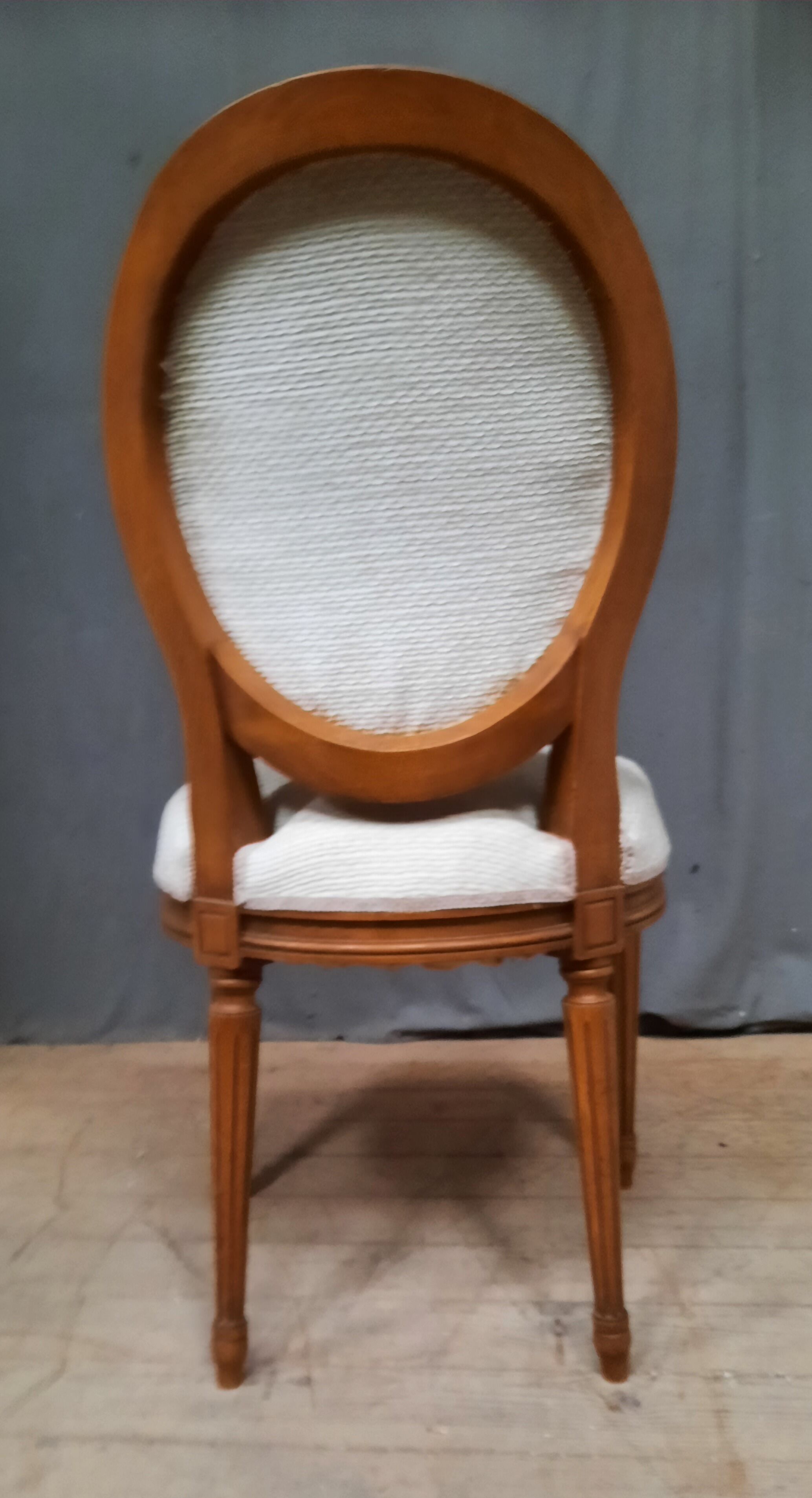 Series of 6 Louis XVI style medallion chairs