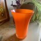 Vintage Opaline Glass Vase Orange - 1970s - Pop Style