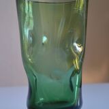 green glass vase Murano or Empoli Italy 1960