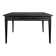 Large flat desk in Louis XVI style, black lacquered with gold highlights.