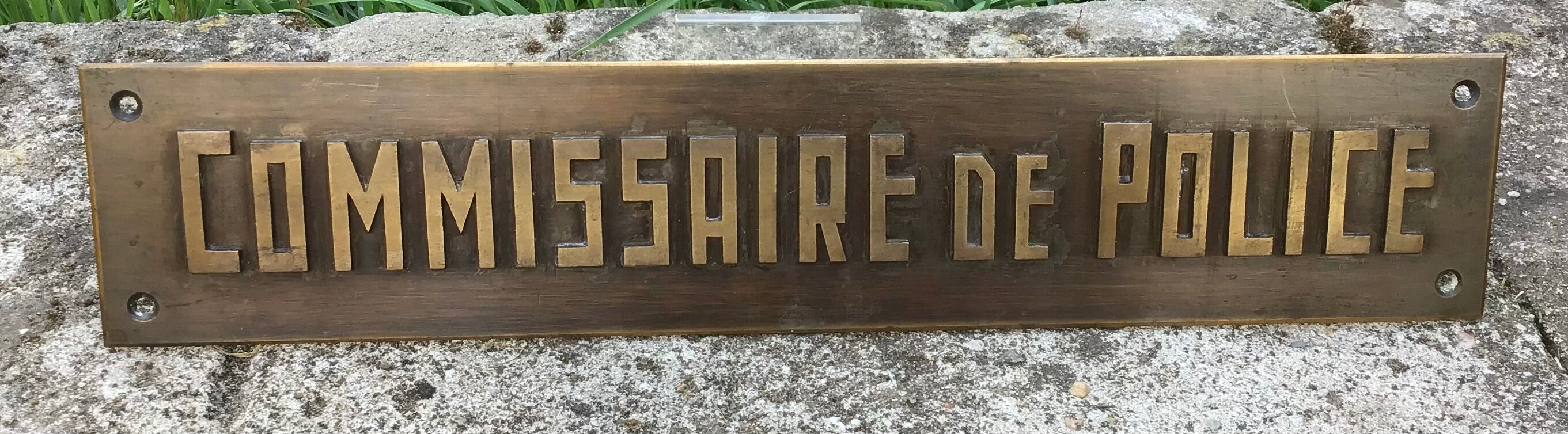 Old professional plaque "Police Commissioner" 35x7 cm