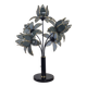 Hollywood Regency 5-Light Lotus Flower Table Lamp in Smoked Glass, 1980's