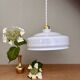 Vintage white opaline lampshade pendant light