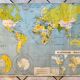 School map of the world / political and physical planisphere 60s