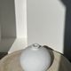 Handcrafted terracotta ball vase painted white H:24 D:26