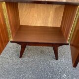 Bedside night table design 1960 vintage Scandinavian feet compass