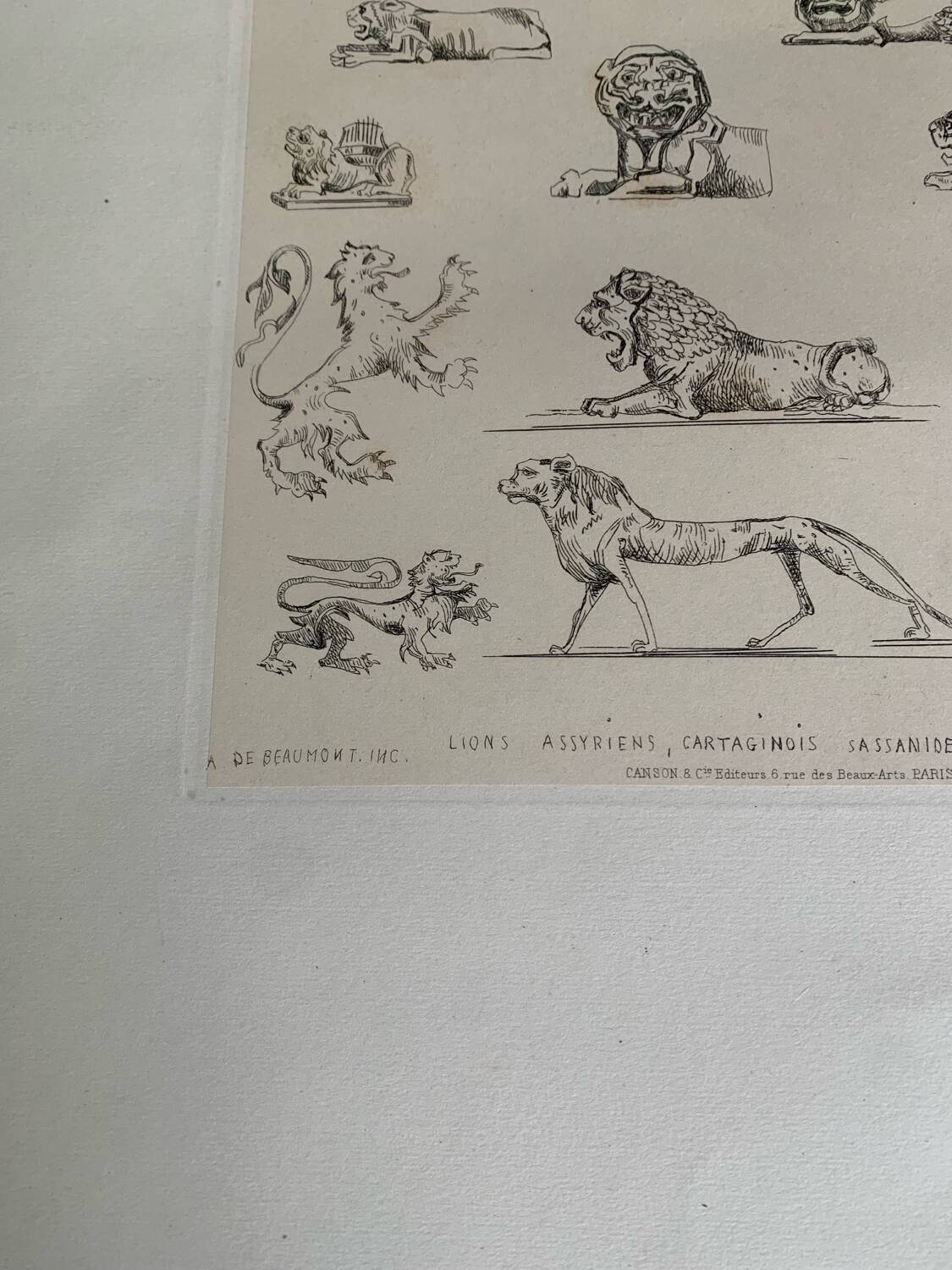 Lithographie ancienne orientale - Ornements de la Perse