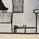 Paire de dessins humoristiques anciens Presse signés Dandurand et Berly