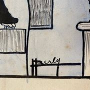 Pair of old cartoons Presse signed Dandurand and Berly