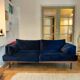 Blue velvet sofa Baci Habitat 3-seater