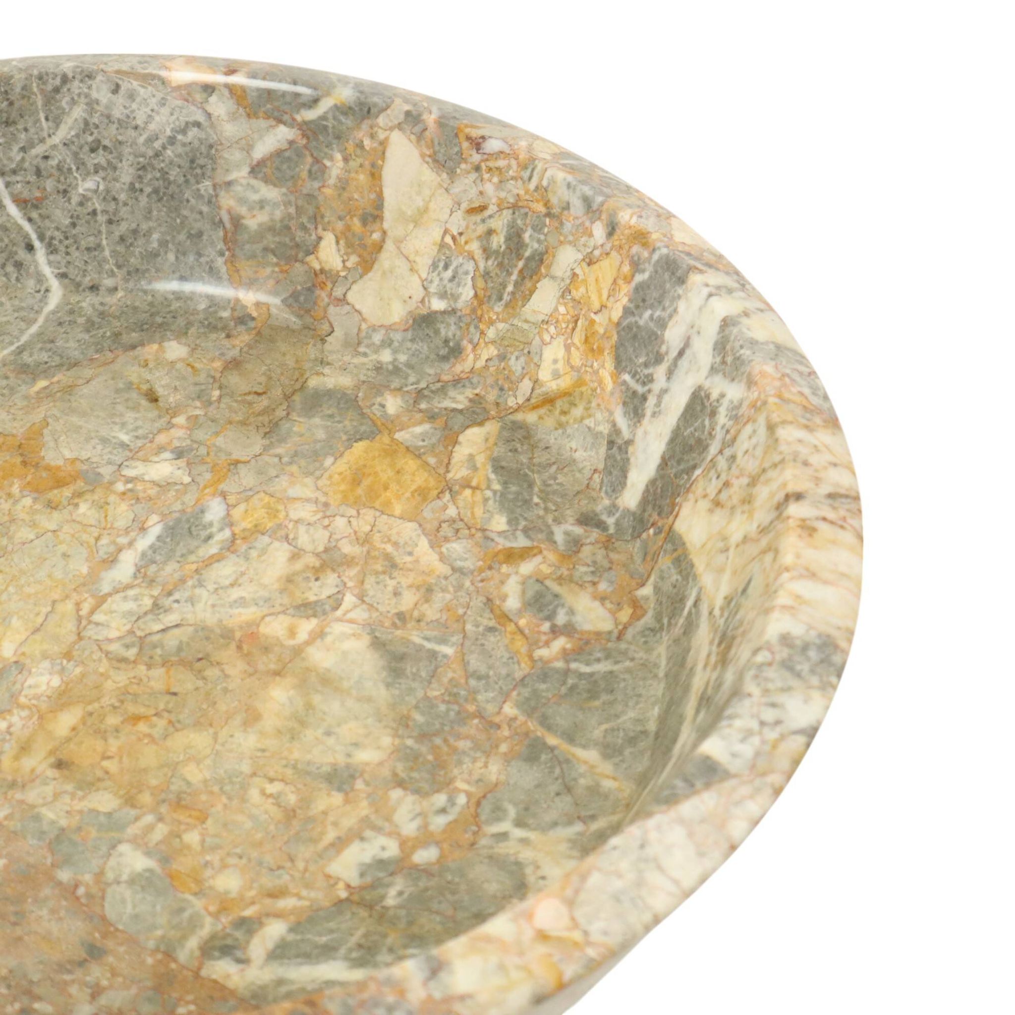 Heavy Large Marble Fruit Bowl XL Natural Stone 40cm