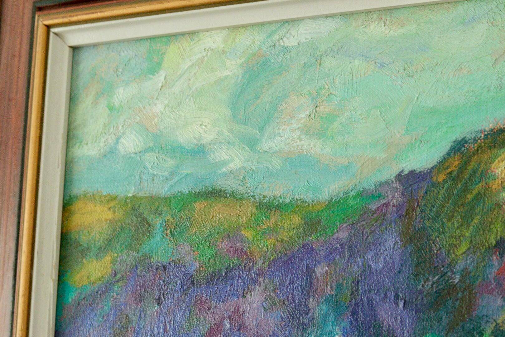 Huile sur toile vintage européenne originale – « Paysage vivant »