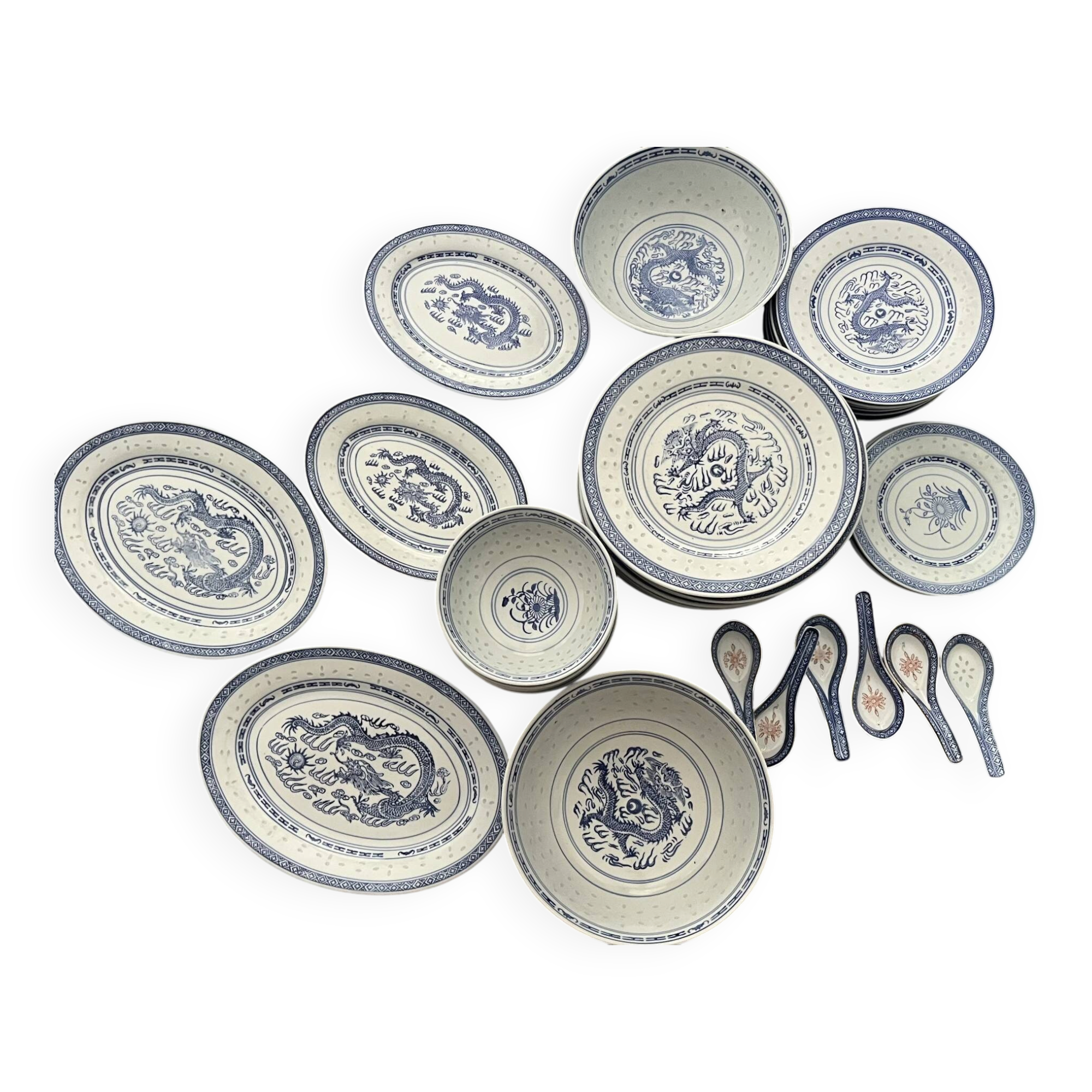 Service vintage porcelaine chinoise
