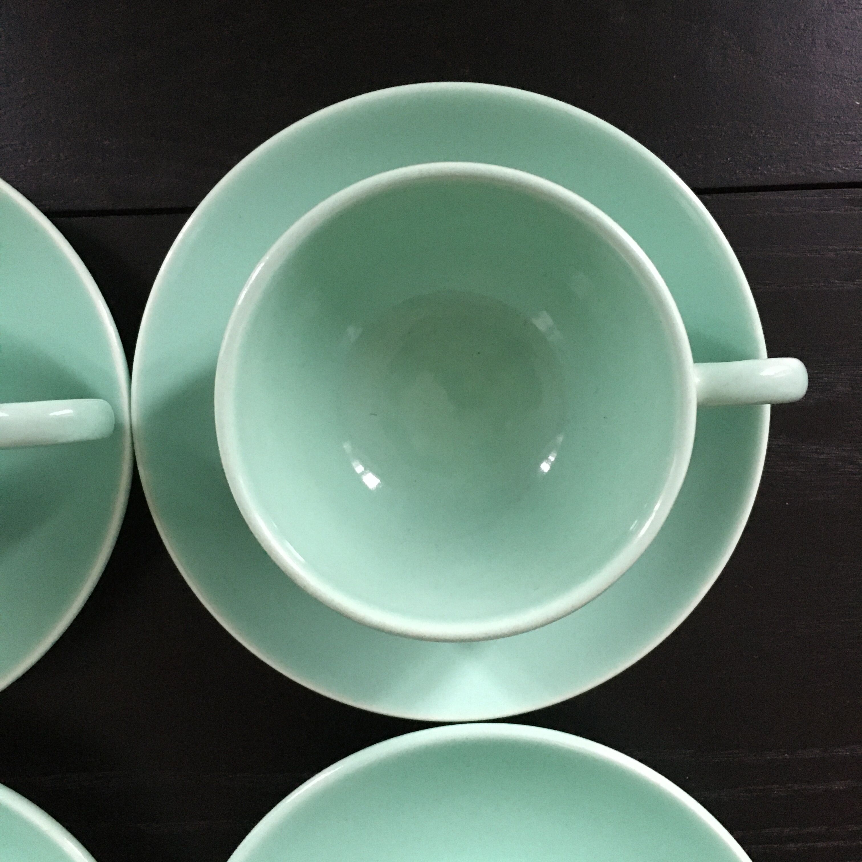 Set of 4 almond green cups