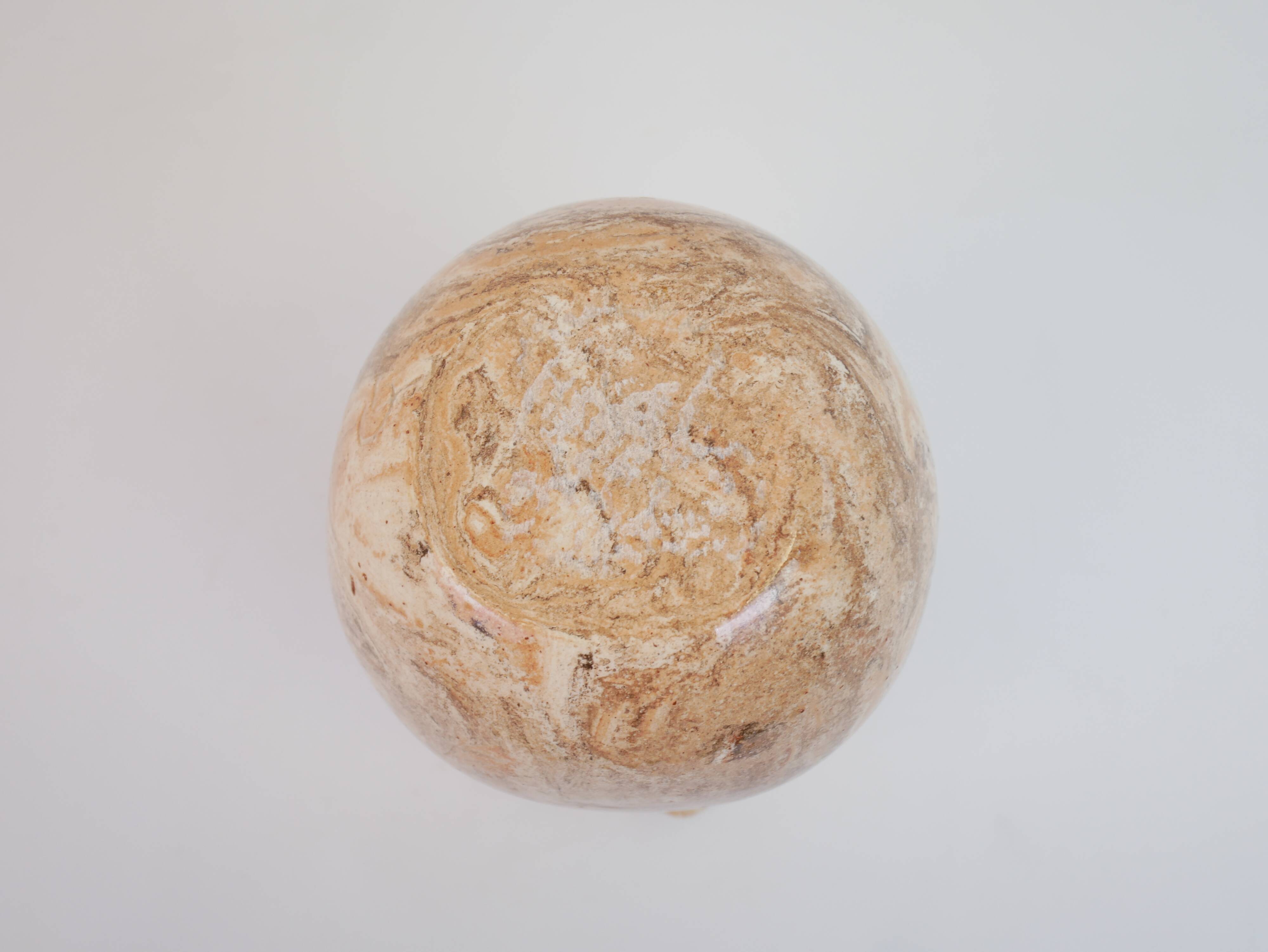 Round vase with corolla neck in ochre mixed earth