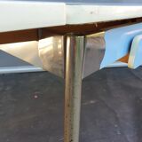 Table Formica MDJ 1960 Blue and Chrome