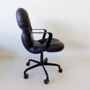 Black leather office chair 2328 by Bruce Hannah & Andrew Morrison