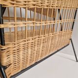 Raoul Guys magazine rack 1950s  
Rattan and black metal