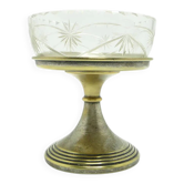 Sugar bowl, Art Deco, silver-plated brass, glass, Poland, 1930s.