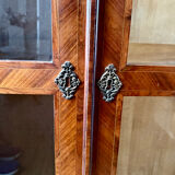 Solid wood display cabinet - walnut veneer