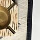 Italian ashtray in ivory zebra resin and brass, 1970s design.