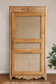 Grande armoire ancienne bois et toile de jute