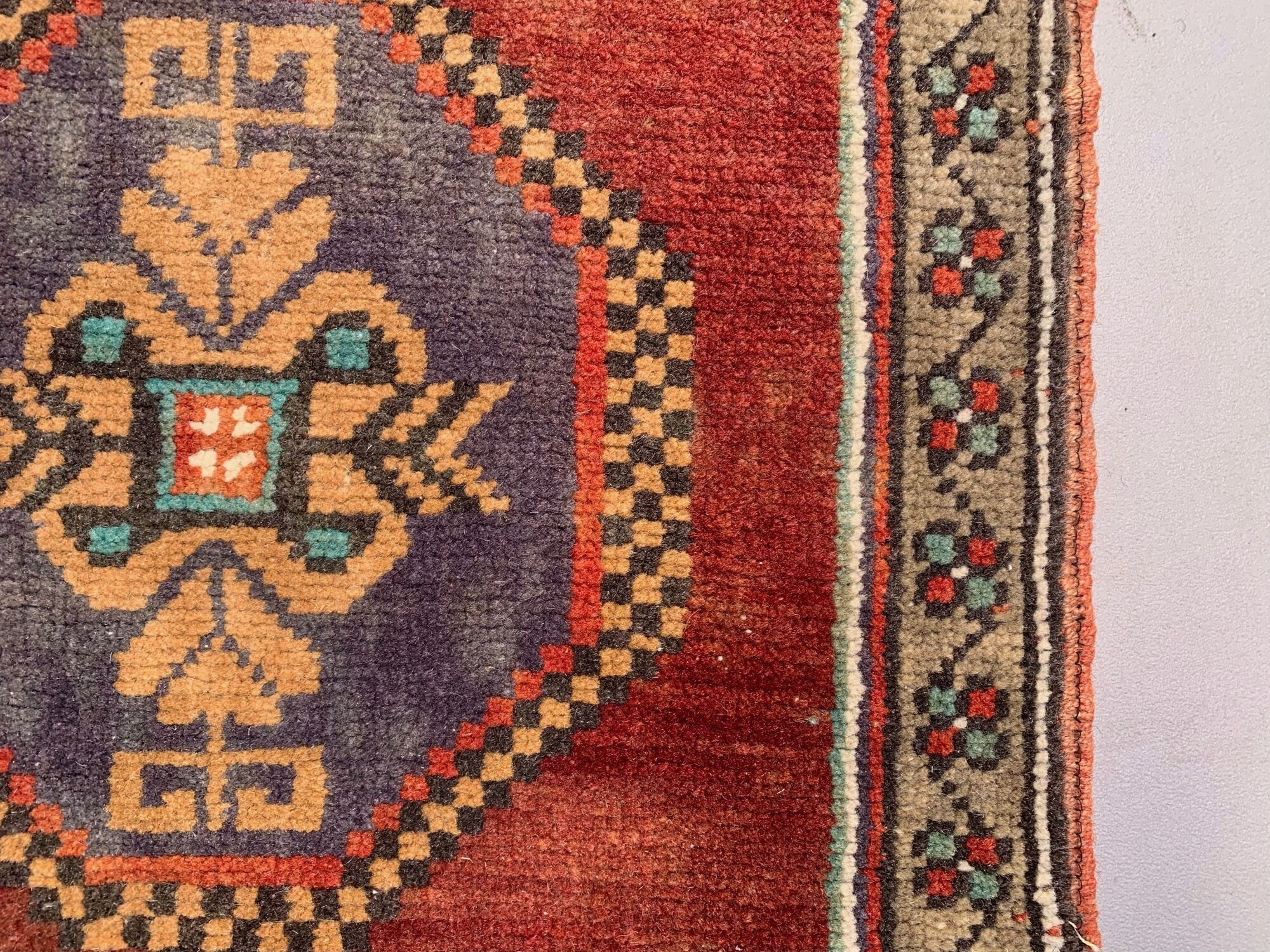 Small Vintage Turkish Rug 98x49 cm, Short Runner, Tribal, Shabby Chic