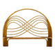 Rattan and leather headboard 140cm vintage 1970