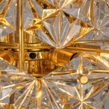 Chandelier, brass and crystal glass by Kinkeldey, Germany, 1970s.