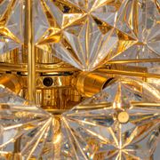 Chandelier, brass and crystal glass by Kinkeldey, Germany, 1970s.