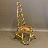 Scultptural chair in rattan 1960