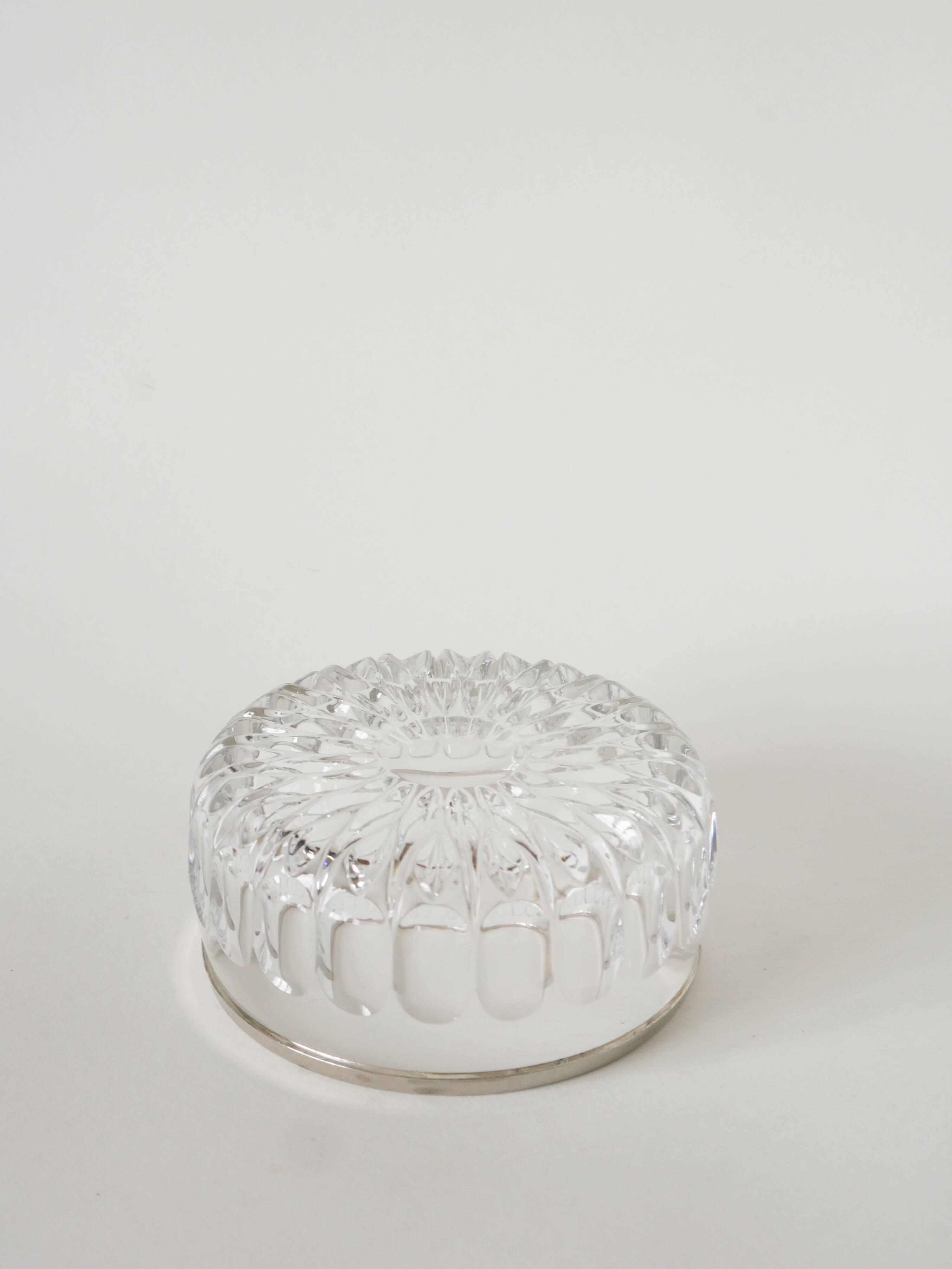 Small crystal and silver-plated bowl, 1950.