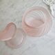 Vintage Pink Frosted Glass Bathroom Set Romantic Heart Decor