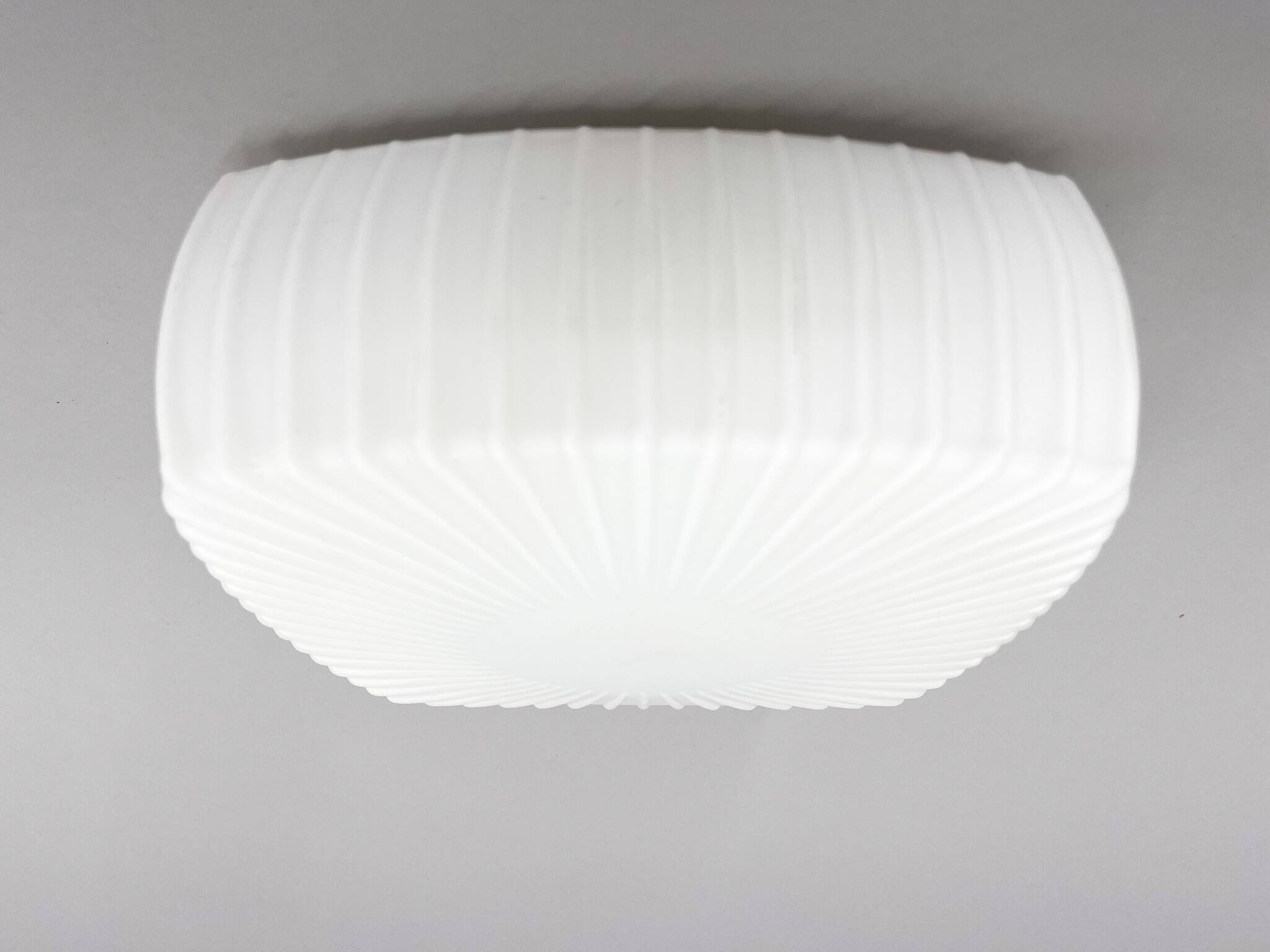 Mid-Century Milk Glass Ceiling Light, Czechoslovakia