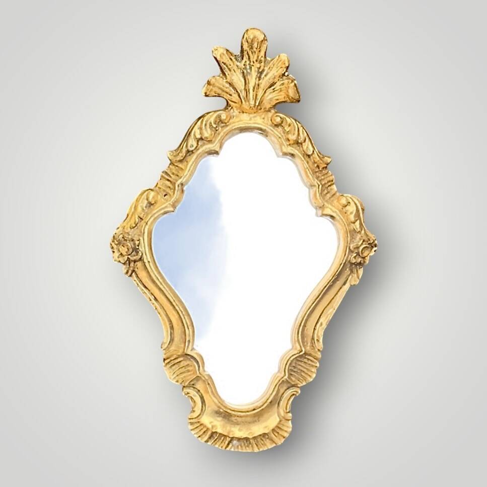 Small gold wall mirror – vintage rococo style