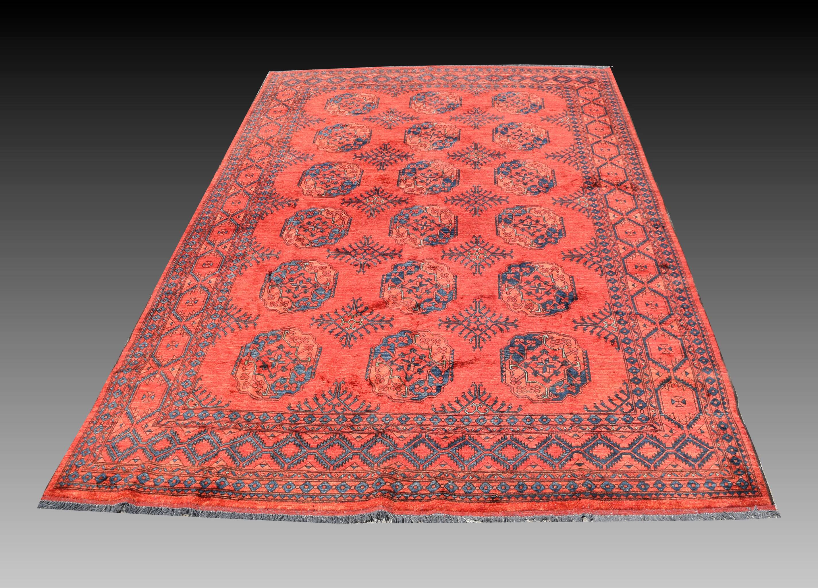 Oriental carpet Boukhara Turkmen Afghanistan: 350 x 255 cm