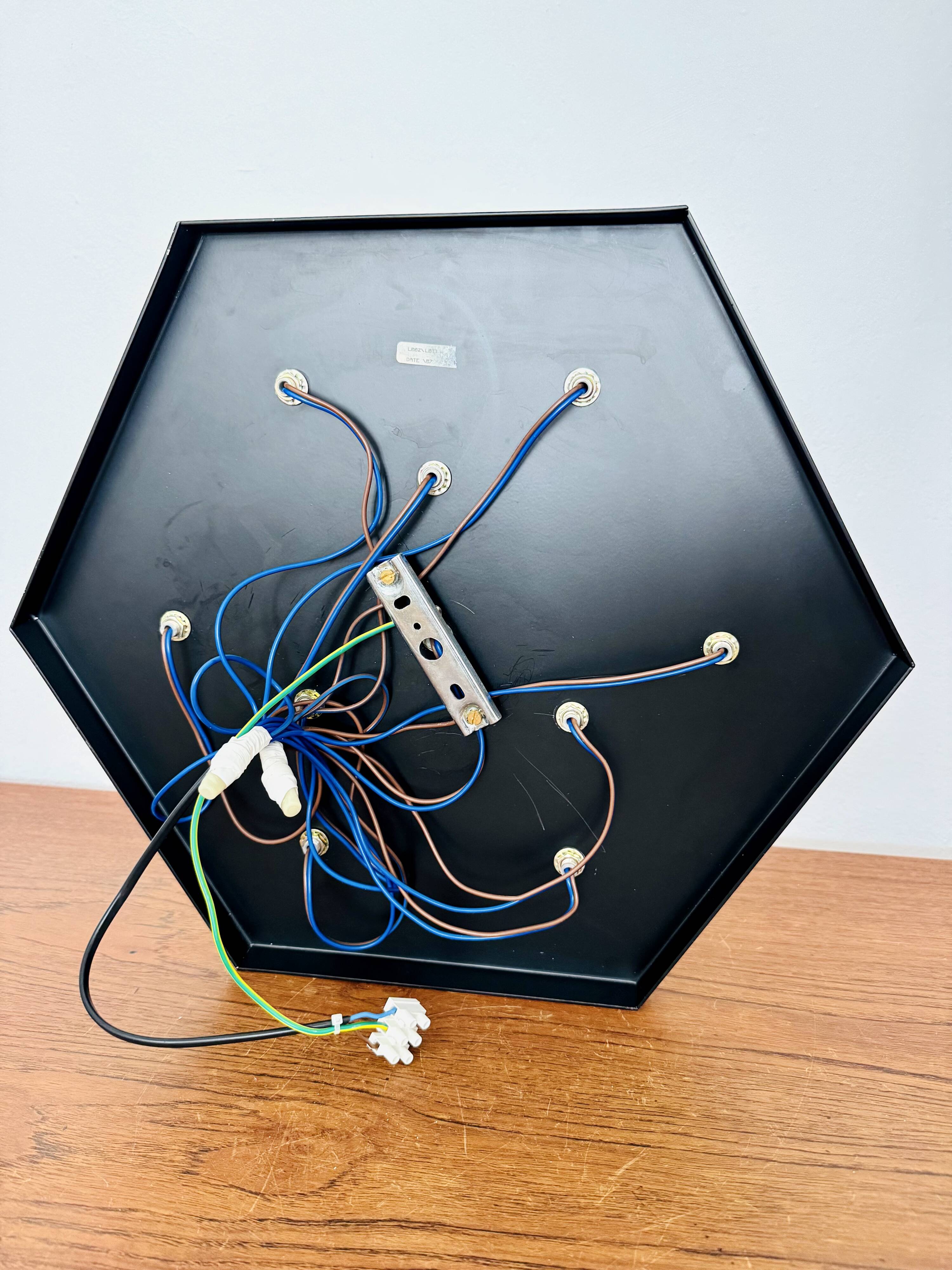 Lustre encastré en verre bicolore des années 1980 par F. Fabbian