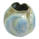 Postmodern Sculptural Hand-Made Iridescent Blue Glazed Earthenware Vase, Italy