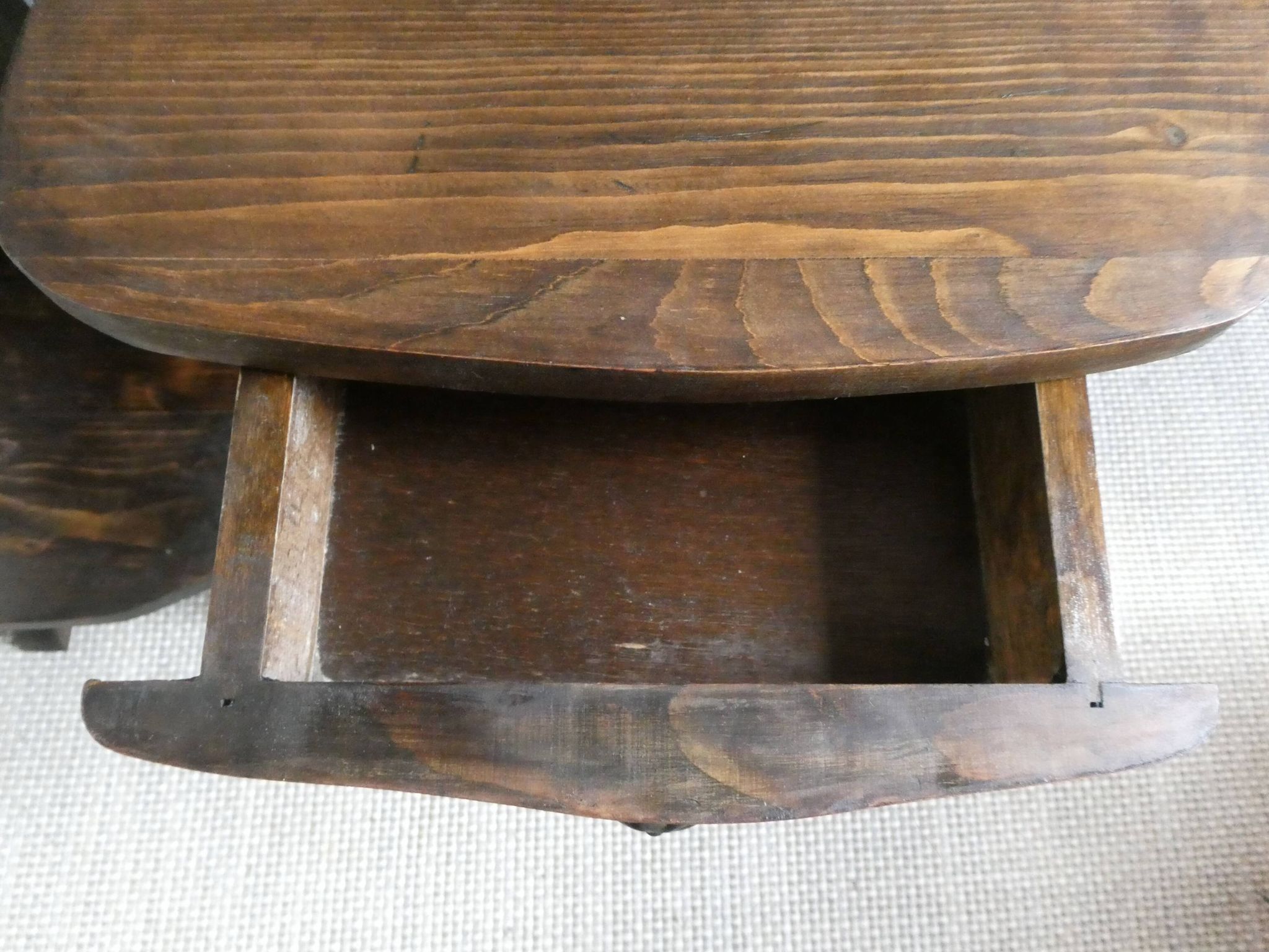 Pair of bedside tables, mountain folk art, circa 1960