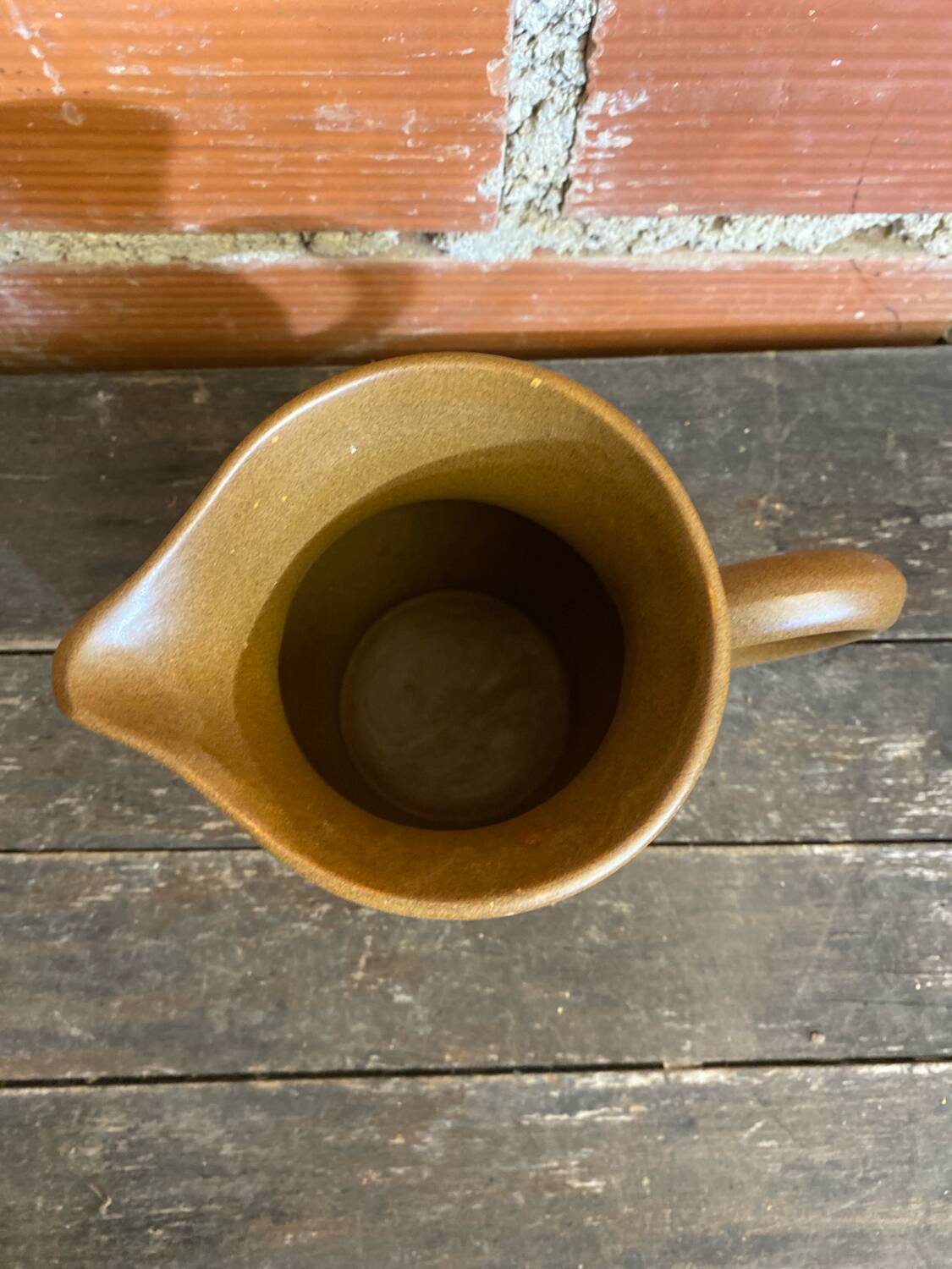 Old pichet sarreguemines beige ceramic 1970s vintage