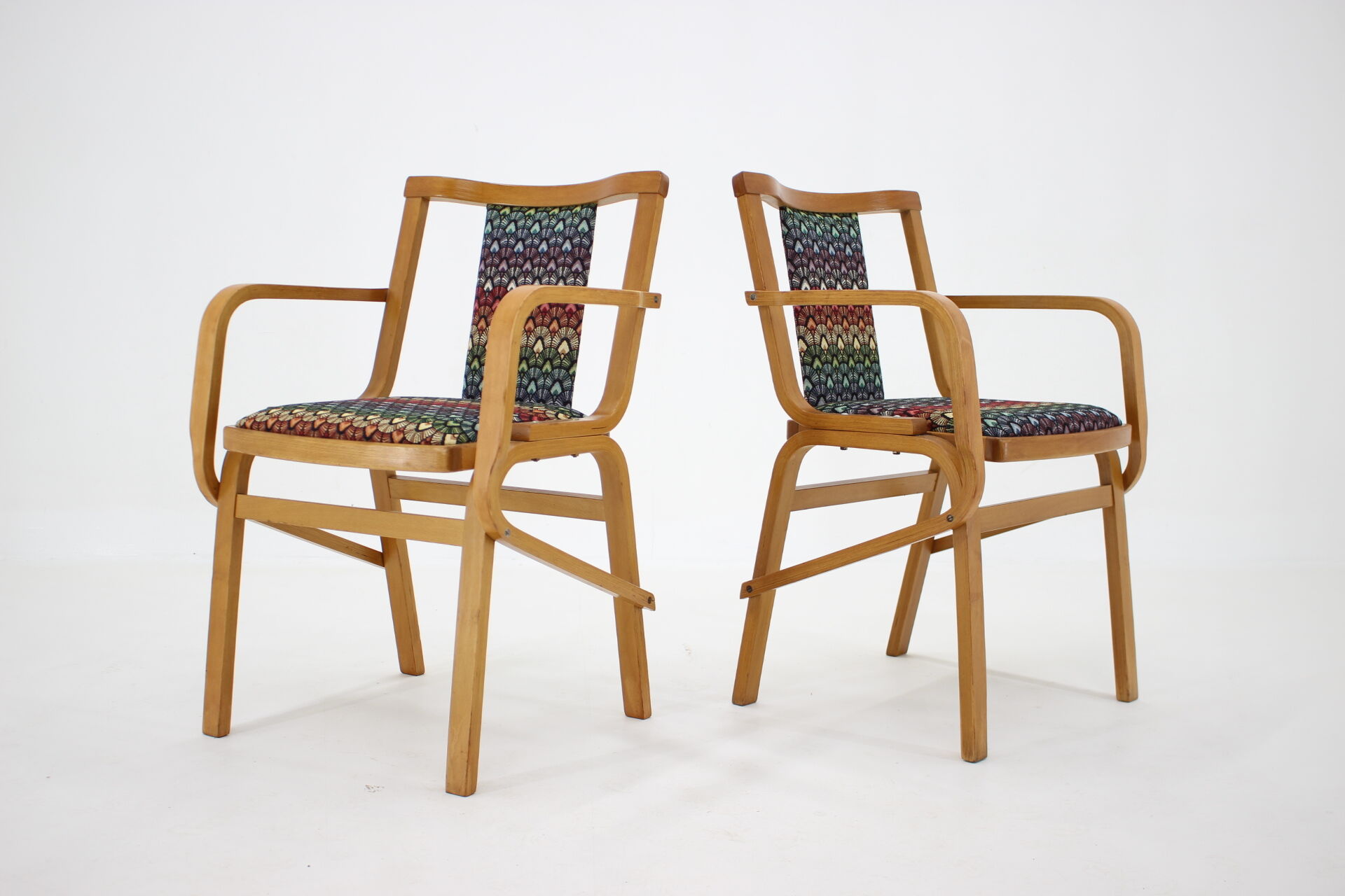 1970s Set of Two Rare Armchairs by Ton, Czechoslovakia