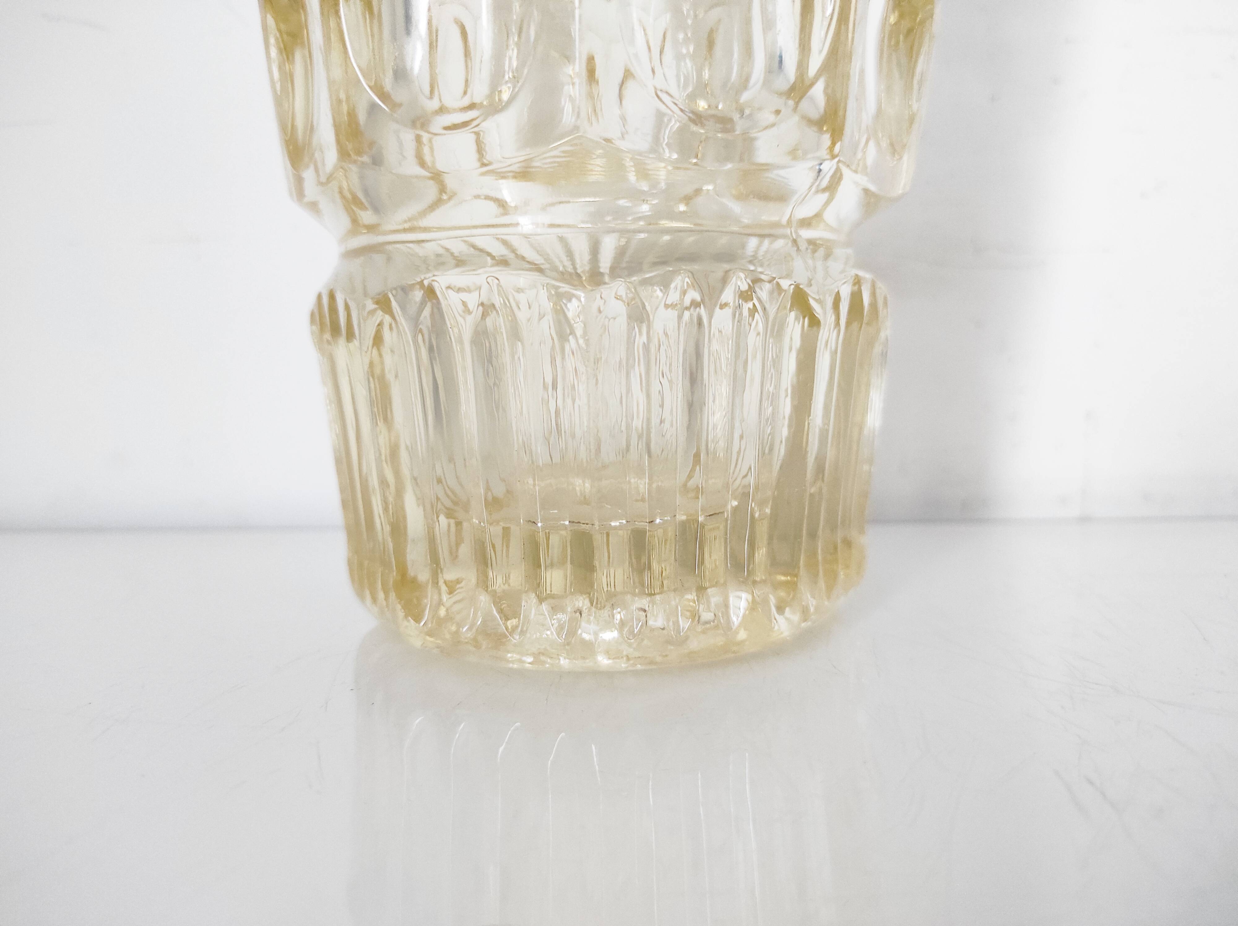 Yellow glass vase by Josef Hoffman for Moser